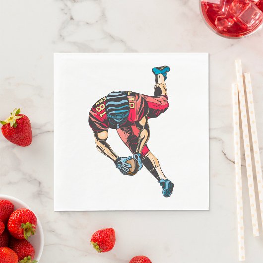 Dynamische Amerikaanse Football Player Touchdown Servet