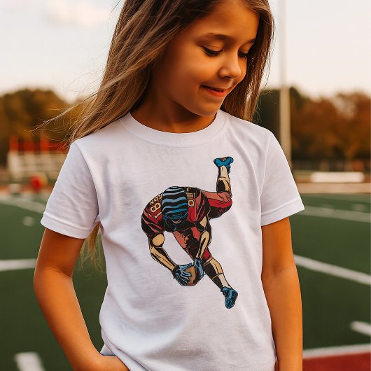 Dynamische Amerikaanse Football Player Touchdown T-shirt