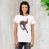 Dynamische Amerikaanse Football Player Touchdown T-shirt