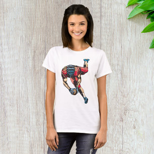 Dynamische Amerikaanse Football Player Touchdown T-shirt