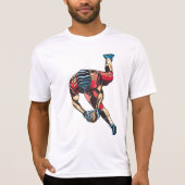 Dynamische Amerikaanse Football Player Touchdown T-shirt (Voorkant)