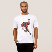 Dynamische Amerikaanse Football Player Touchdown T-shirt (Voorkant volledig)