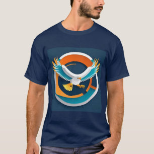 Dynamische Amerikaanse Zeearend in Artistieke Illu T-shirt