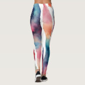 Dynamische Aquarell-Streifen - lebendige Farben Leggings (Achterkant)