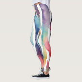 Dynamische Aquarell-Streifen - lebendige Farben Leggings (Links)