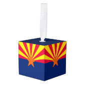 Dynamische Arizona State Flag Graphic op a Kubus Ornament (Voorkant hoekig)