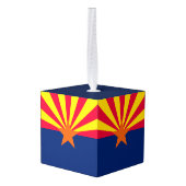 Dynamische Arizona State Flag Graphic op a Kubus Ornament (Achter hoekig)