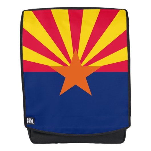 Dynamische Arizona State Flag Graphic op a Rugtassen (Voorkant)