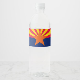 Dynamische Arizona State Flag Graphic op a Waterfles Etiket