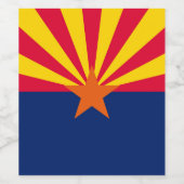 Dynamische Arizona State Flag Graphic op a Wijn Etiket (Enkel label)
