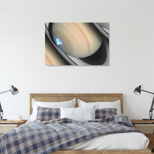 Dynamische Auroras van Saturnus Canvas Afdruk (Insitu (Slaapkamer))