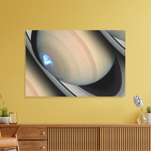 Dynamische Auroras van Saturnus Canvas Afdruk (Insitu (Woonkamer))