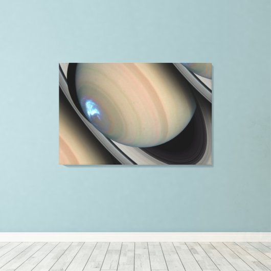 Dynamische Auroras van Saturnus Canvas Afdruk (Insitu (Houten vloer))