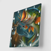 Dynamische bas en herten vierkante klok (Hoek)