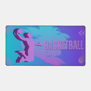 Dynamische Basketbal Desk Mat – Levendige Sport