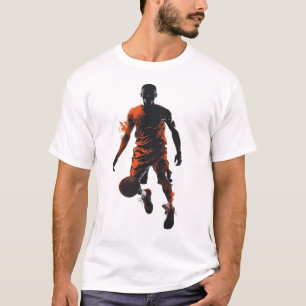 Dynamische Basketbalspeler Silhouet Grafisch - Ora T-shirt