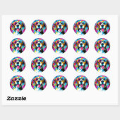Dynamische Beagle Dog Ronde Sticker (Vel)