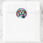 Dynamische Beagle Dog Ronde Sticker (Tas)