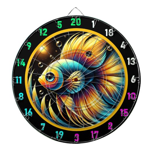 Dynamische Betta Dartboard Wall Art Dartbord (Voorkant)