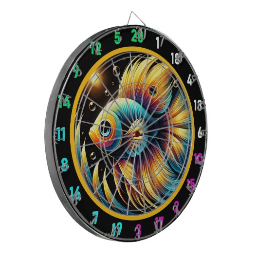Dynamische Betta Dartboard Wall Art Dartbord (Voorkant Links)