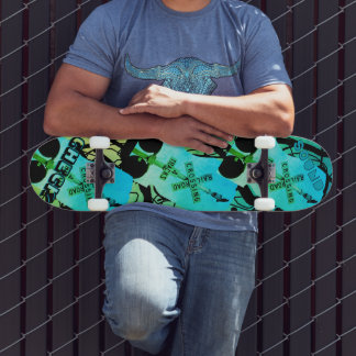 Dynamische Blauwe Groene Trein Kraai Skateboard