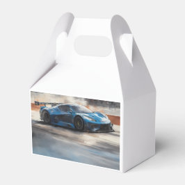 Dynamische blauwe stedelijke racescene bedankdoosjes