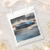 Dynamische blauwe stedelijke racescene bedankzakje (Geknipt)