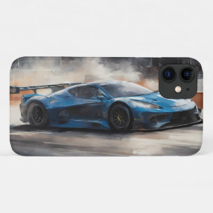 Dynamische blauwe stedelijke racescene Case-Mate iPhone case