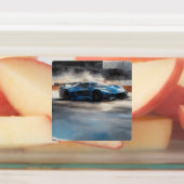 Dynamische blauwe stedelijke racescene labels (Aangebracht)