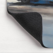 Dynamische blauwe stedelijke racescene muismat (Hoek)