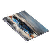 Dynamische blauwe stedelijke racescene notitieboek (Rechterzijde)