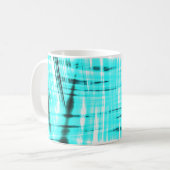 Dynamische blauwe uitgeruste achtergrond koffiemok (Voorkant links)