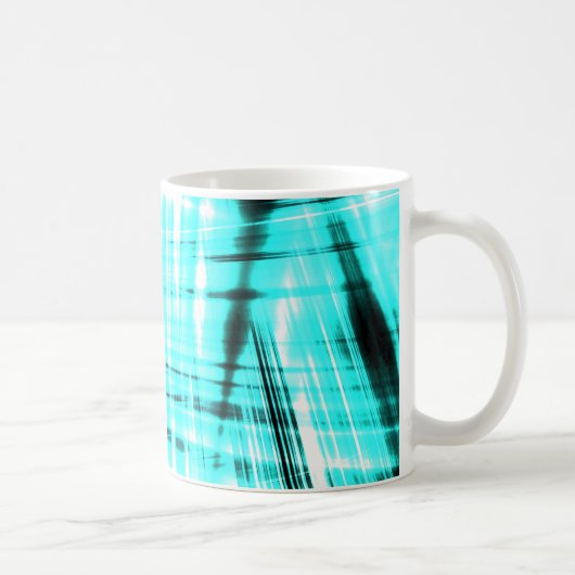 Dynamische blauwe uitgeruste achtergrond koffiemok (Rechts)