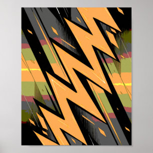 Dynamische bliksem op donkere achtergrond poster