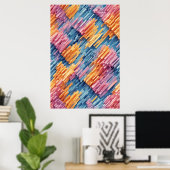 Dynamische blokken: een speelse geometrische samen poster (Thuiskantoor)