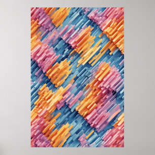 Dynamische blokken: een speelse geometrische samen poster