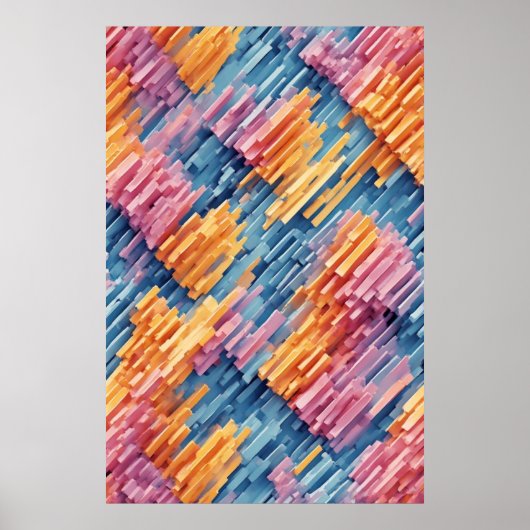 Dynamische blokken: een speelse geometrische samen poster (Voorkant)