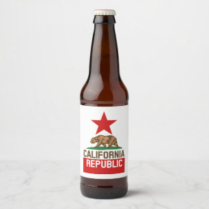 Dynamische California State Flag Graphic op een Bier Etiket