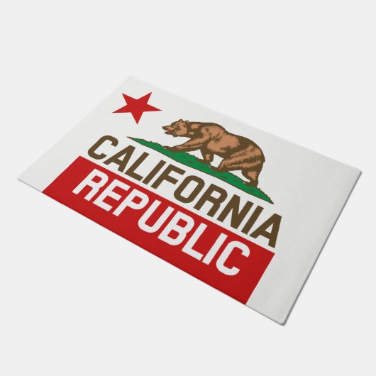 Dynamische California State Flag Graphic op een Deurmat (Schuin)