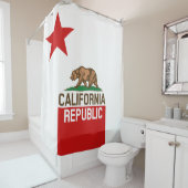 Dynamische California State Flag Graphic op een Douchegordijn (In situ)