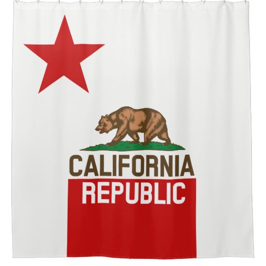 Dynamische California State Flag Graphic op een Douchegordijn (Voorkant)