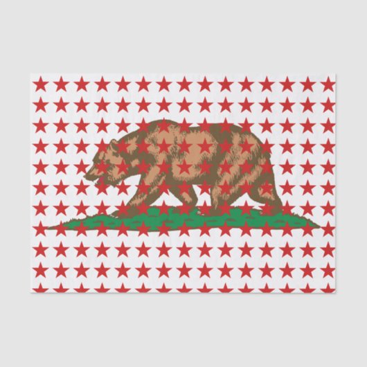Dynamische California State Flag Graphic op een Tissuepapier (Voorkant)