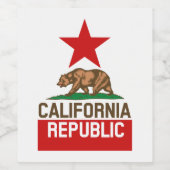 Dynamische California State Flag Graphic op een Wijn Etiket (Enkel label)
