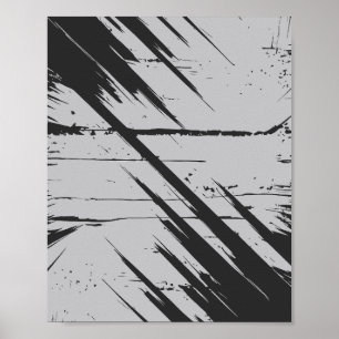 Dynamische chaos van zwarte streken poster