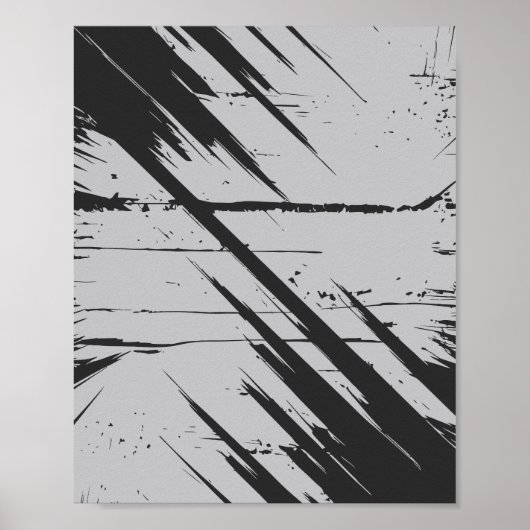 Dynamische chaos van zwarte streken poster (Voorkant)