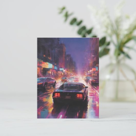 Dynamische Cityscape Racing Briefkaart (Staand voorkant)