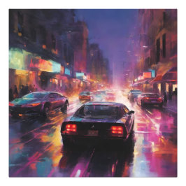 Dynamische Cityscape Racing Foto Afdruk