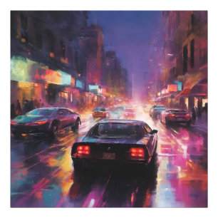 Dynamische Cityscape Racing Foto Afdruk