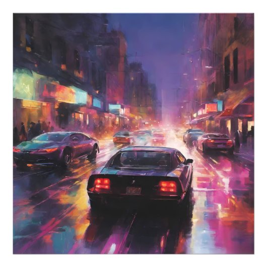 Dynamische Cityscape Racing Foto Afdruk (Voorkant)