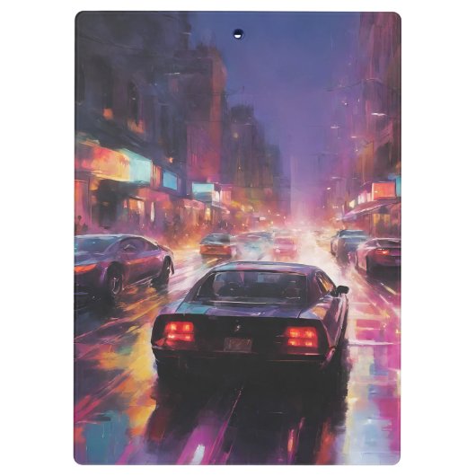 Dynamische Cityscape Racing Klembord (Achterkant)